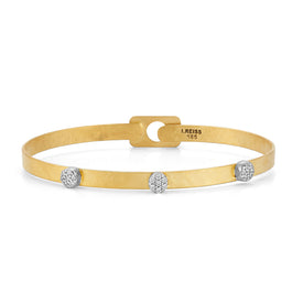 14K Gold 0.21 ct. tw. 4mm Hammered Bangle Bracelet