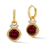 14K Gold 0.14 ct. tw. & 5.8CT Garnet Earrings