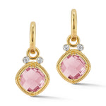 14K Gold 0.14 ct. tw. & 4.0CT Rose Quartz Earrings