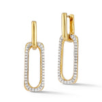 14K Gold 0.78 ct. tw. Dangling Open Rectangle Earrings