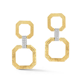 14K Gold 0.15 ct. tw. Dangling Open Octagon Earrings