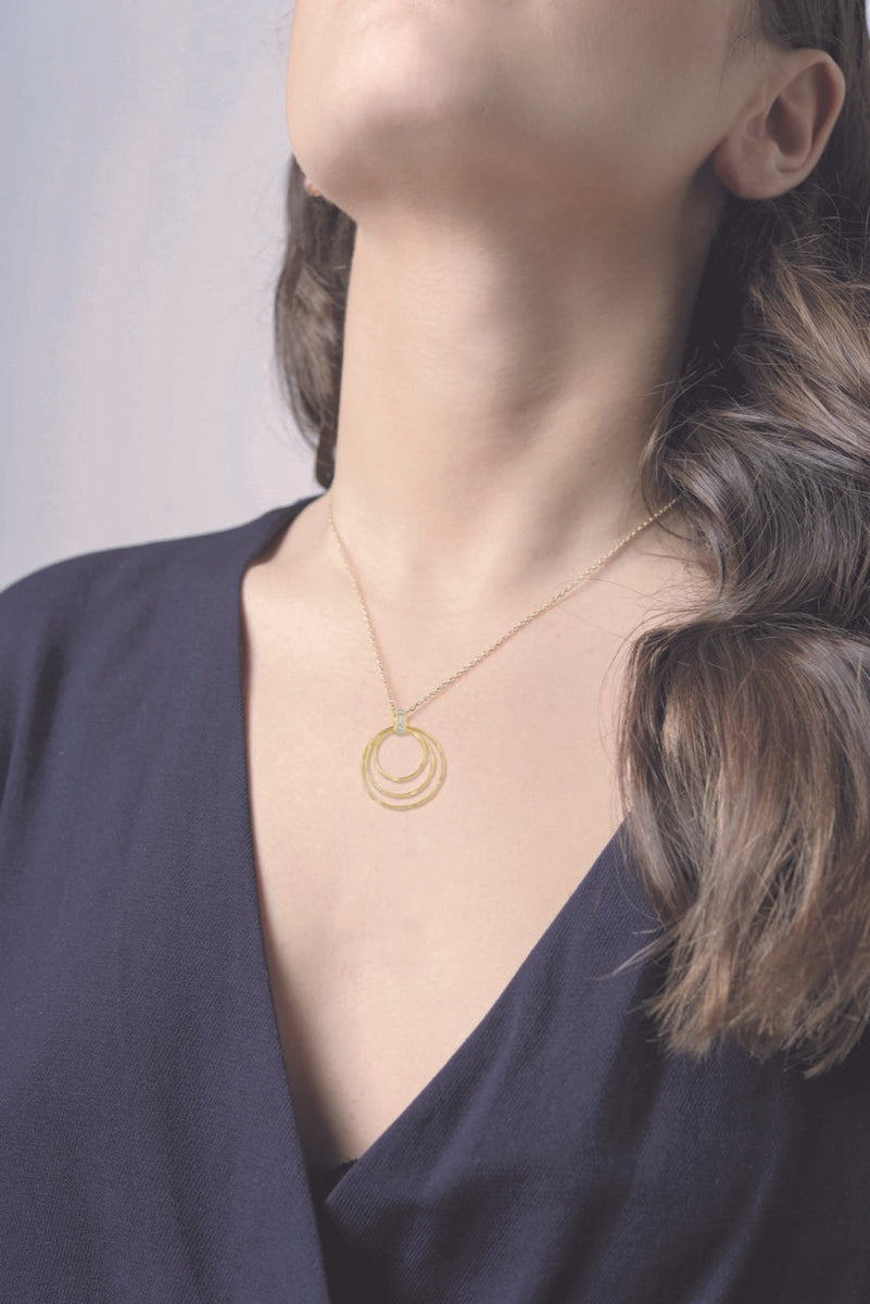 14K Gold 0.06 ct. tw. Cascading Circles Pendant