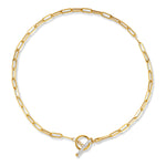 14K Gold 0.18 ct. tw. Open Link Toggle Necklace