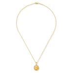 14K Gold 8mm 1.75CT Citrine Color Stone Pendant