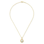 14K Gold 8mm 1.75CT Green Amethyst Color Stone Pendant