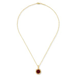 14K Gold 8mm 1.75CT Garnet Color Stone Pendant