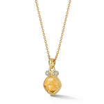 14K Gold 0.07 ct. tw. & 2.0CT Citrine Color Stone Pendant