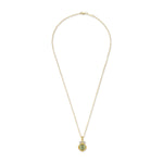14K Gold 0.07 ct. tw. & 1.75CT Green Amethyst Color Stone Pendant