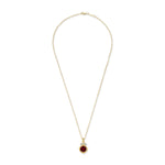 14K Gold 0.07 ct. tw. & 2.9CT Garnet Color Stone Pendant