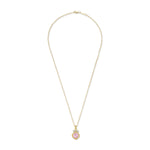 14K Gold 0.07 ct. tw. & 2.0CT Rose Quartz Color Stone Pendant