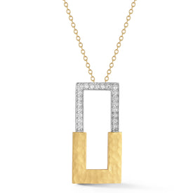 14K Gold 0.40 ct. tw. Open Large Rectangle Pendant Slide