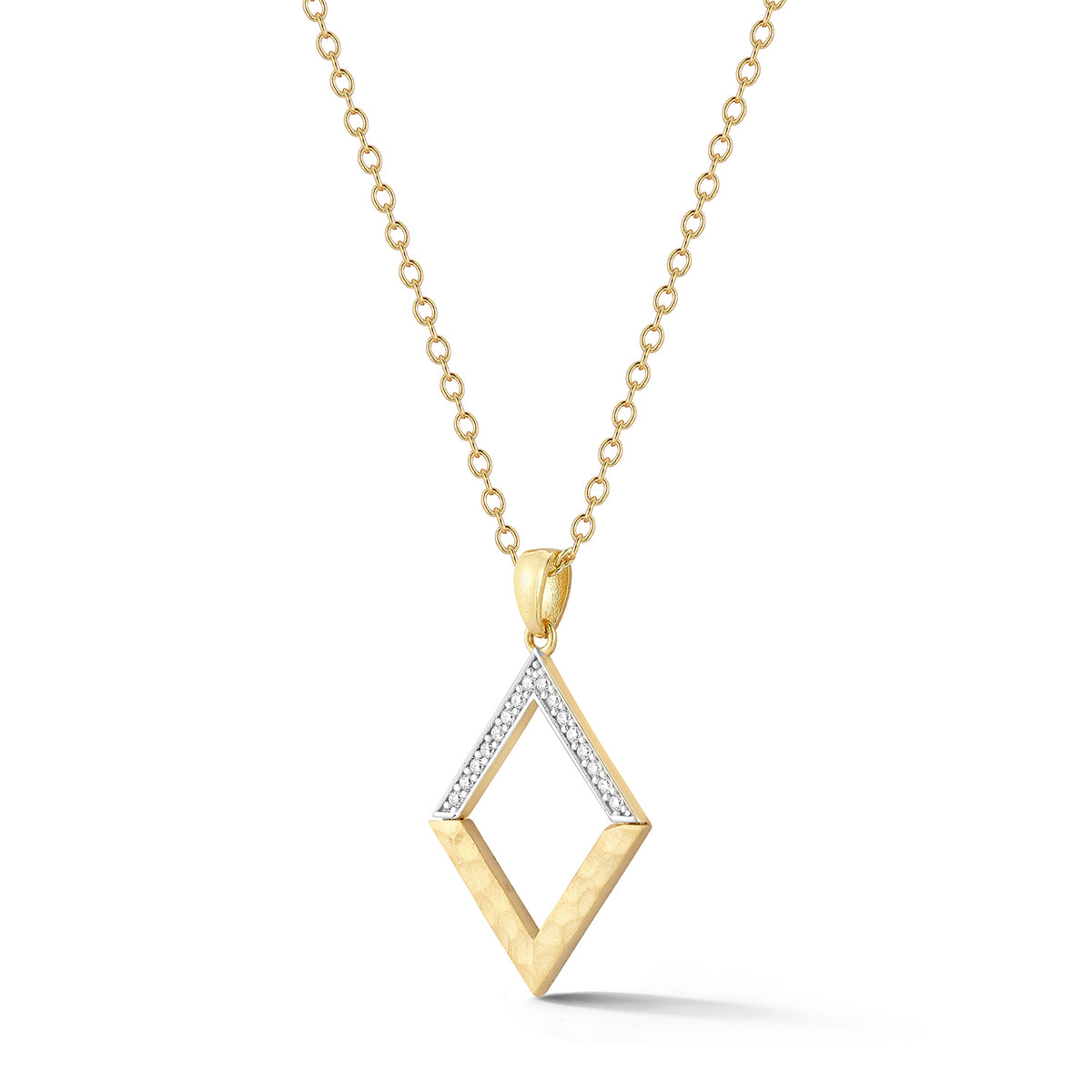 14K Gold 0.10 ct. tw. Open Diamond-Shaped Pendant Slide