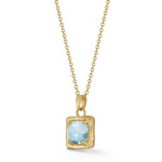 14K Gold 2.5CT 8mm Blue Topaz Pendant