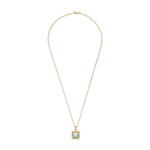 14K Gold 2.5CT 8mm Blue Topaz Pendant