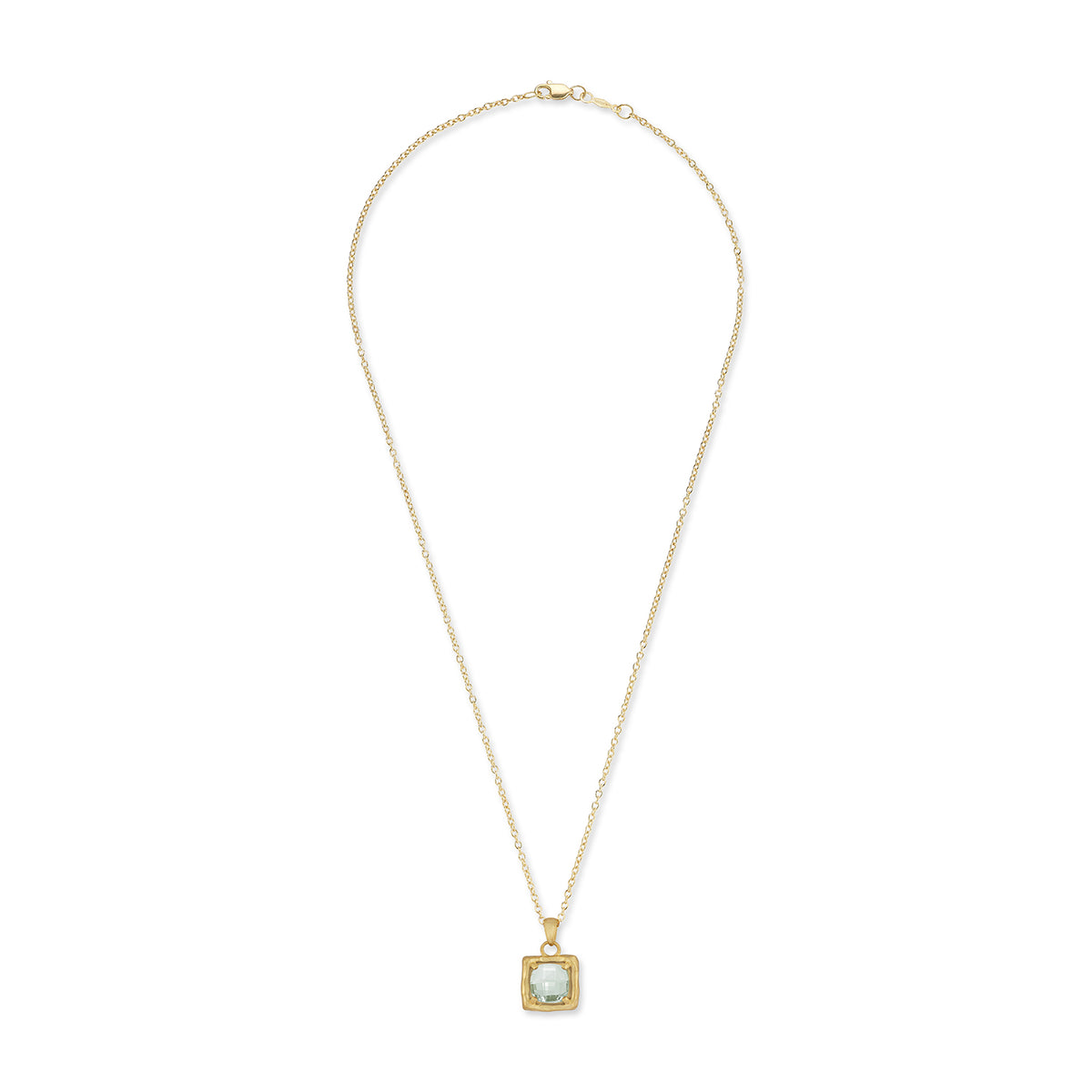 14K Gold 1.75CT 8mm Green Amethyst Pendant