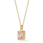 14K Gold 2.0CT 8mm Rose Quartz Pendant