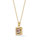 14K Gold 2.0CT 8mm Smokey Topaz Pendant