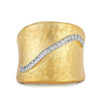 14K Gold 0.14 ct. tw. Cuff Ring