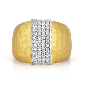 14K Gold 0.33 ct. tw. Domed Hammered Ring
