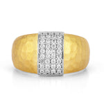 14K Gold 0.24 ct. tw. Domed Hammered Ring