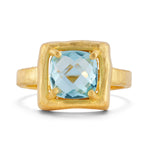 14K Gold 1.75CT Blue Topaz Cocktail Ring