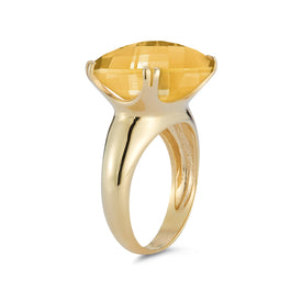 14K-Y CITRINE COCKTAIL RING