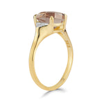 14K Gold 0.05 ct. tw. Diamond & 4.75CT Smokey Topaz Cocktail Ring