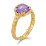 14K Gold 0.05 ct. tw. Diamond & 1.75 Amethyst Cocktail Ring