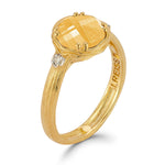 14K Gold 0.05 ct. tw. Diamond & 1.75 Citrine Cocktail Ring