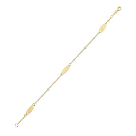 14K-Y Marquise Gold-by-the-Yard Bracelet, 0.03CT