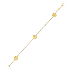 14K-Y Round Gold-by-the-Yard Bracelet, 0.03CT