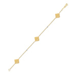 14K-Y Square Gold-by-the-Yard Bracelet, 0.03CT