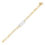 14K-Y OPEN LINK REC. BRACELET., 0.25CT