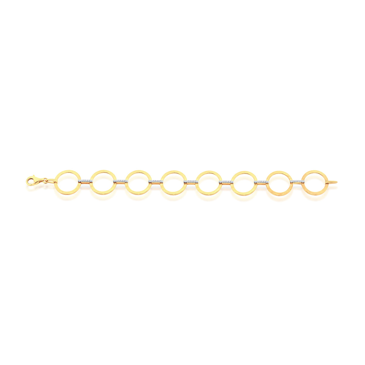 14K-Y OPEN RND. LINK BR. 0.25CT
