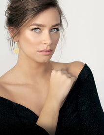 14K-Y FILIGREE EARR., 0.05CT