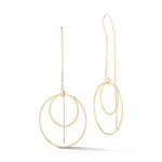 14K-Y THREAD DANGLE EARR., 0.15CT