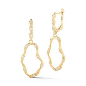 14K-Y OPEN FREE-FORM EARR., 0.40CT