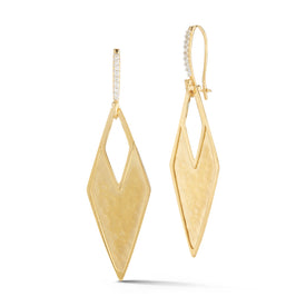 14K-Y DROP DIA.-SHAPED EARR., 0.10CT