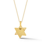 14K-Y STAR OF DAVID SHEMA PEND., 0.04CT