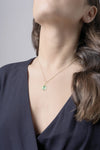 14K-Y GREEN AMETHYST NECK. 0.02CT