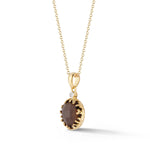 14K-Y SMOKEY TOPAZ COLOR STONE PENDANT, 0.015CT