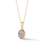 14K Gold 0.015 ct. tw. Diamond & 3.25CT Amethyst Color Pendant