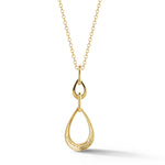 14K-Y TEAR-DROP PEND., 0.07CT