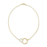 14K-Y INTERLOCKING CIRCLE COCOON NECKLACE, 0.20CT