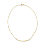 14K-Y GOLD ID COCOON NECKLACE, 0.10CT