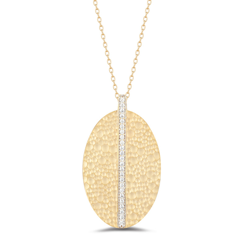 14K-Y LRG OVAL PEND., 0.25CT
