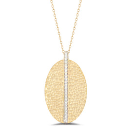 14K-Y LRG OVAL PEND., 0.25CT