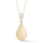 14K-Y TEAR-DROP PEND., 0.15CT