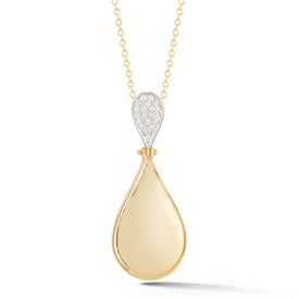 14K-Y TEAR-DROP PEND., 0.15CT