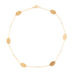 14K-Y OVL. GOLD-BY-THE-YARD NECK., 0.08CT